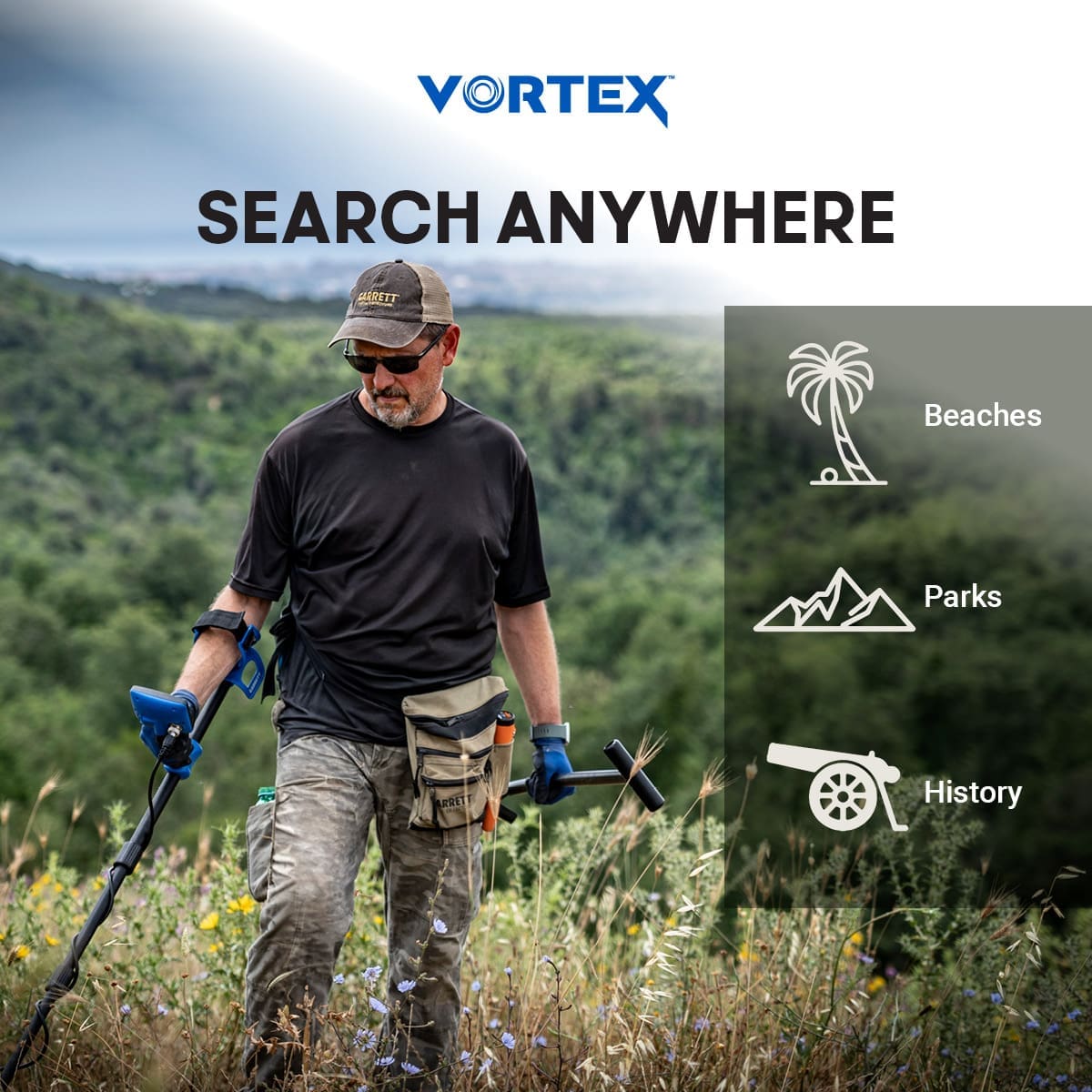 Niğde Garrett Vortex VX5 Dedektör - Vortex ekran düzeni, hedef ID okumayı sade tutarak yeni kullanıcıyı hızlandırır.